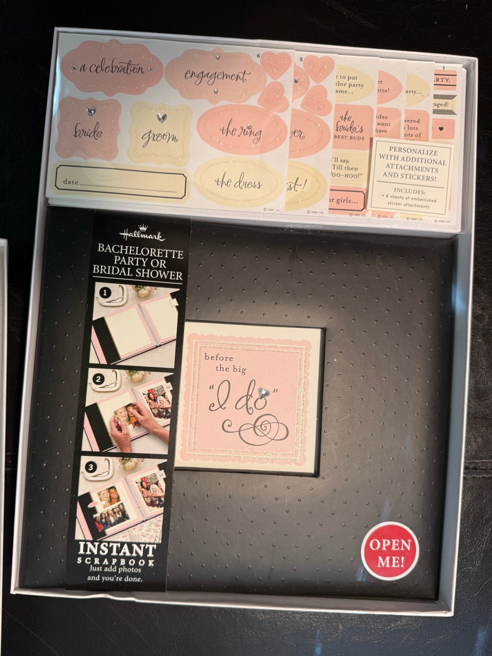 New Black with Pink Bridal Shower Keepsake Scrapbook Kit